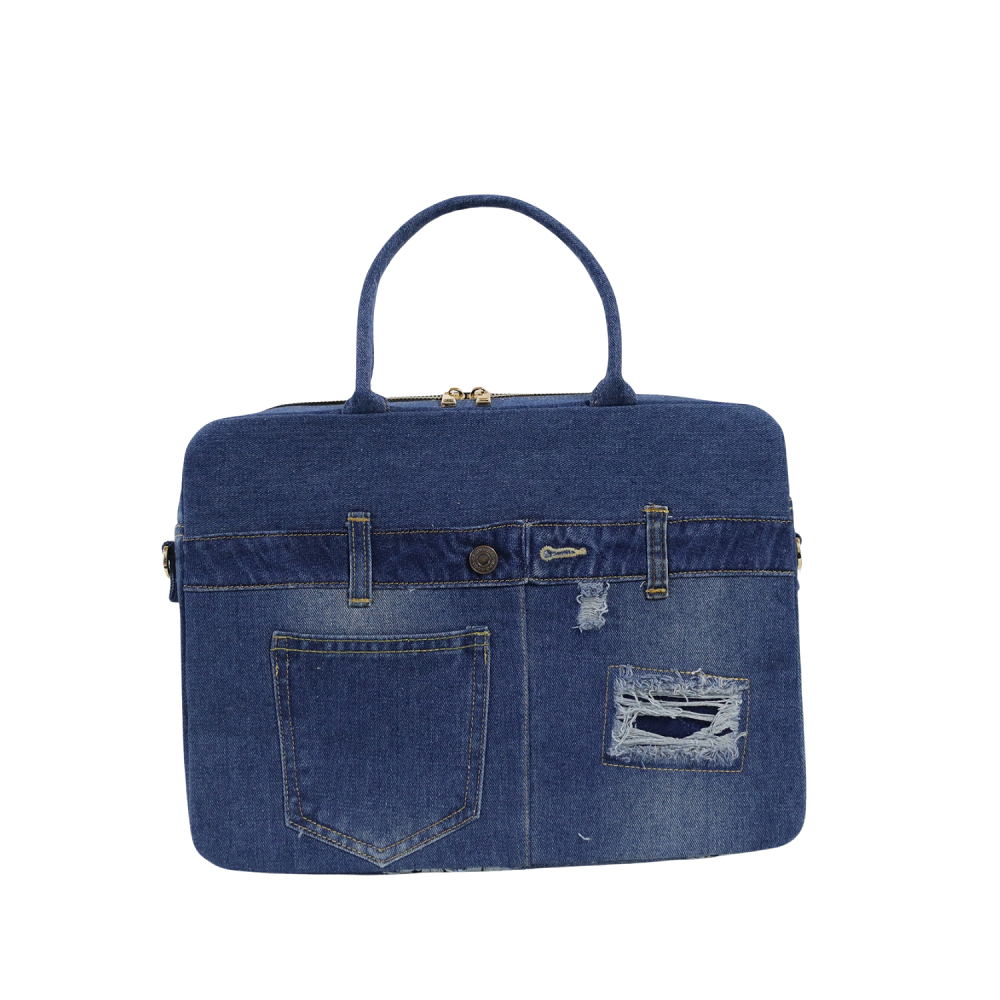 Handmade Upcycled Denim Laptop Bag