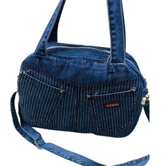 Handmade Upcycled Denim Laptop Tote Bag