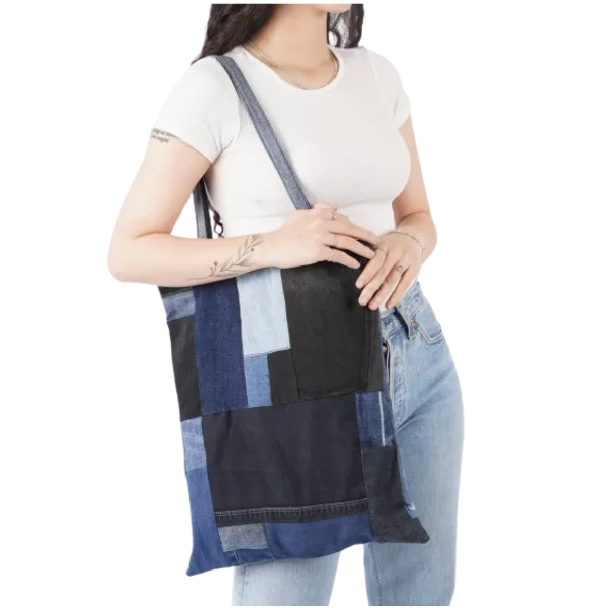 Handmade Upcycled Denim Large Tote Bag