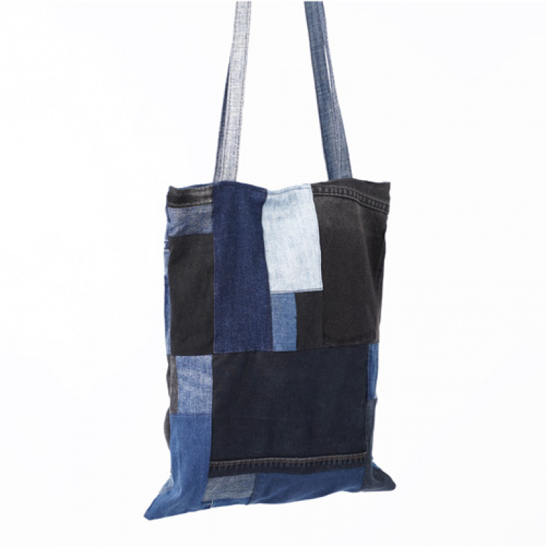 Handmade Upcycled Denim Large Tote Bag
