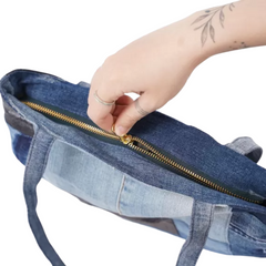 Handmade Upcycled Denim Large Tote Bag