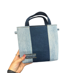 Handmade Upcycled Denim  Mini Tote Bag 2