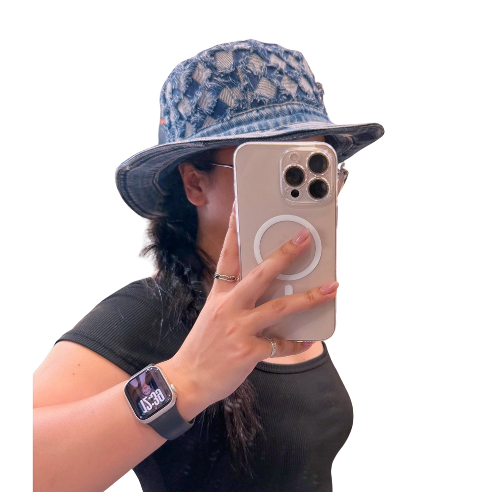 Handmade Upcycled Denim Round Brim Hat