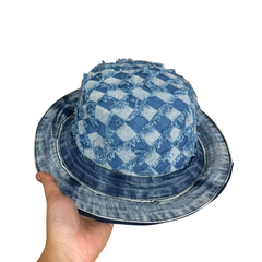 Handmade Upcycled Denim Round Brim Hat