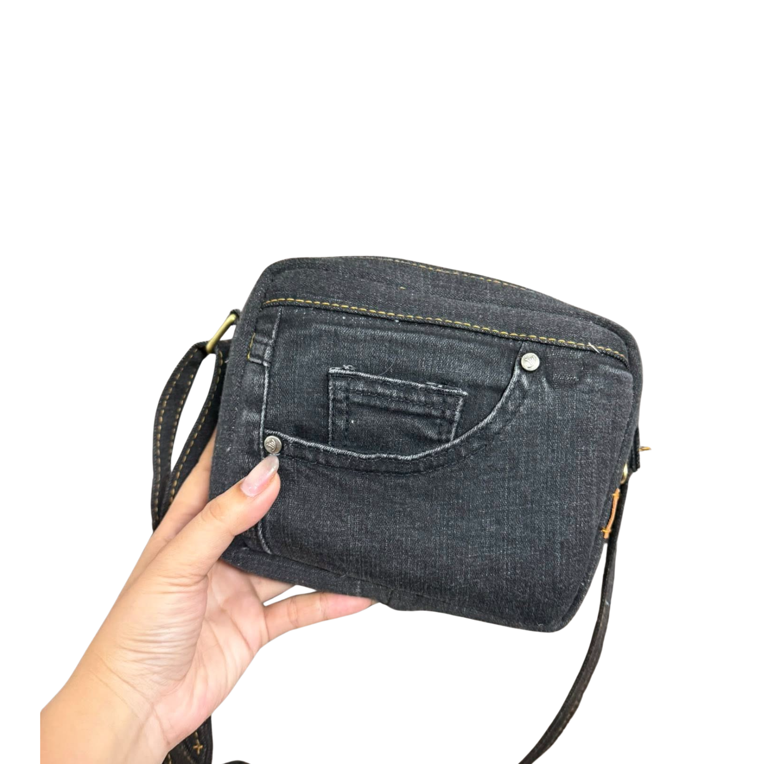 Handmade Upcycled Denim Small Box Bag