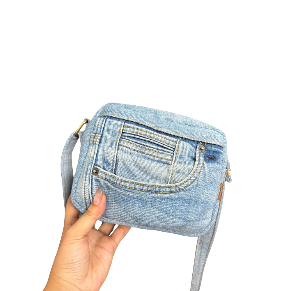 Handmade Upcycled Denim Small Box Bag