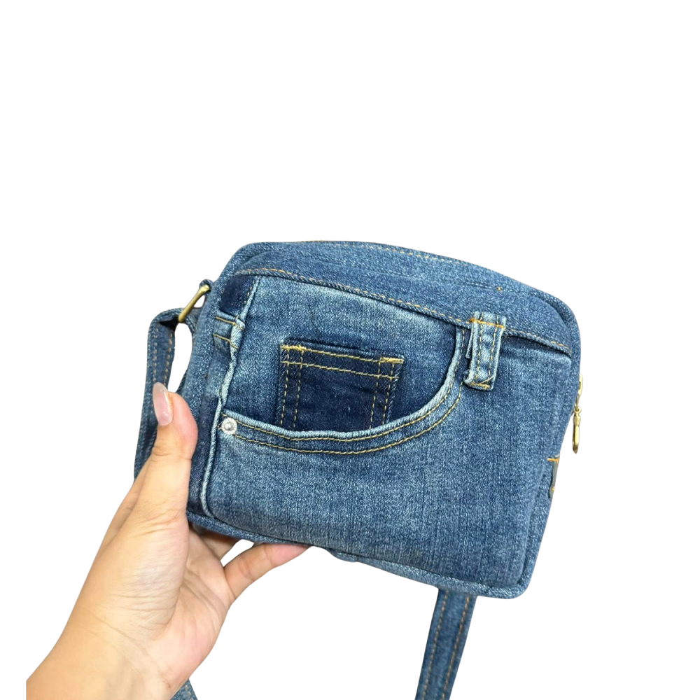Handmade Upcycled Denim Small Box Bag