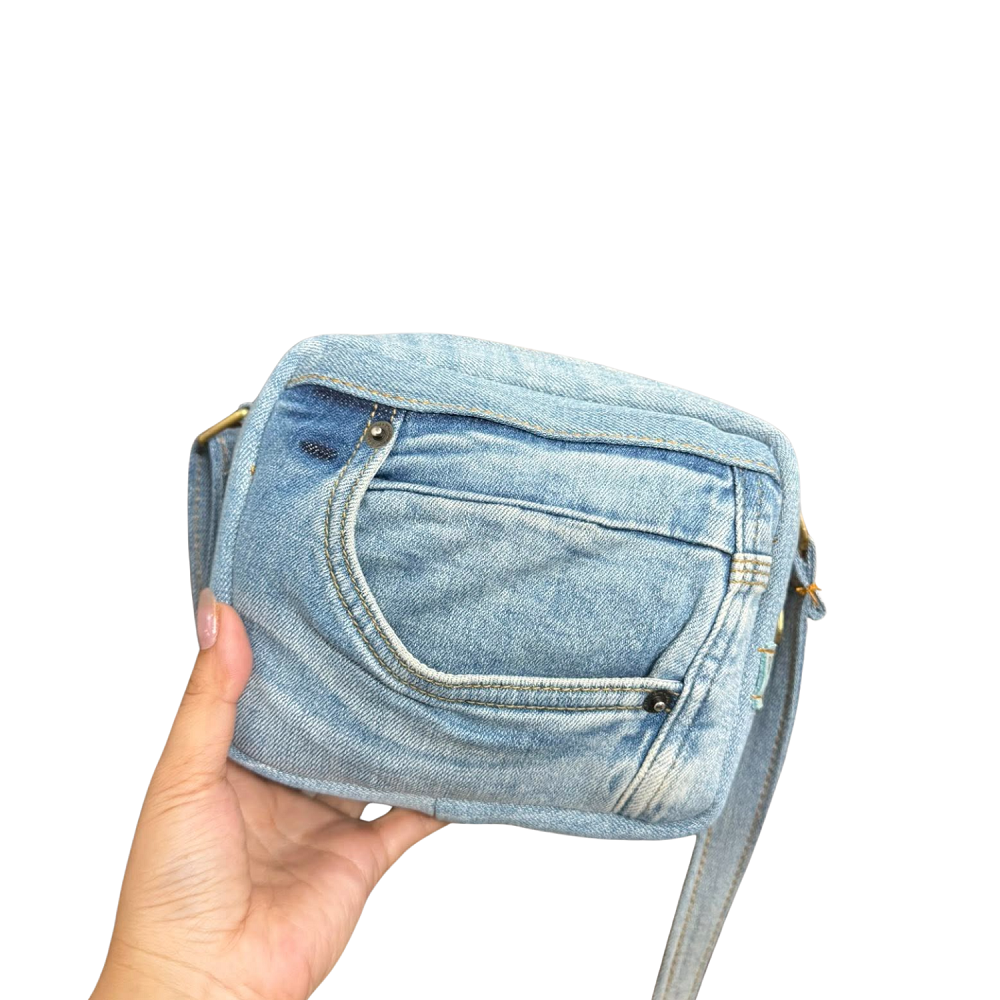 Handmade Upcycled Denim Small Box Bag