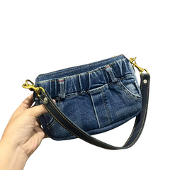Handmade Upcycled Denim Small Size Underarm Bag