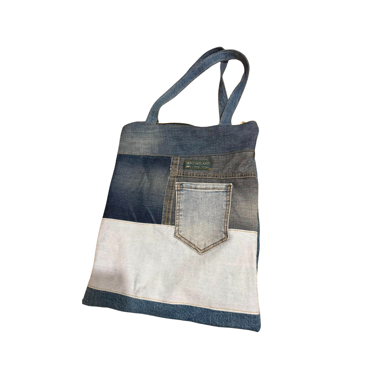 Handmade Upcycled Denim Soft Tote Bag