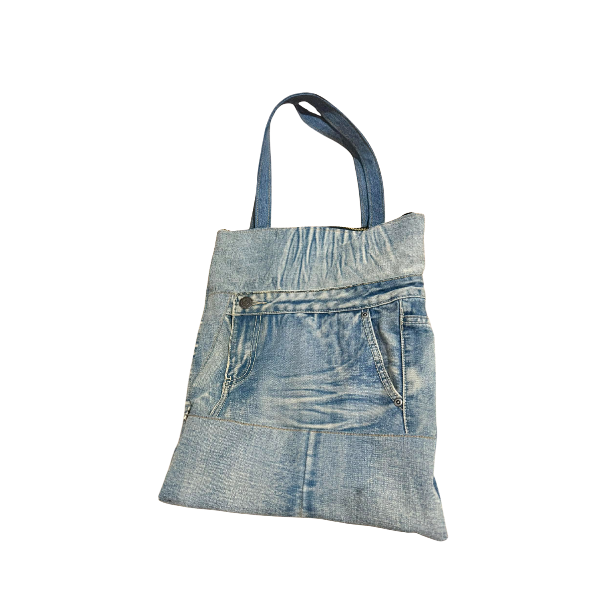 Handmade Upcycled Denim Soft Tote Bag