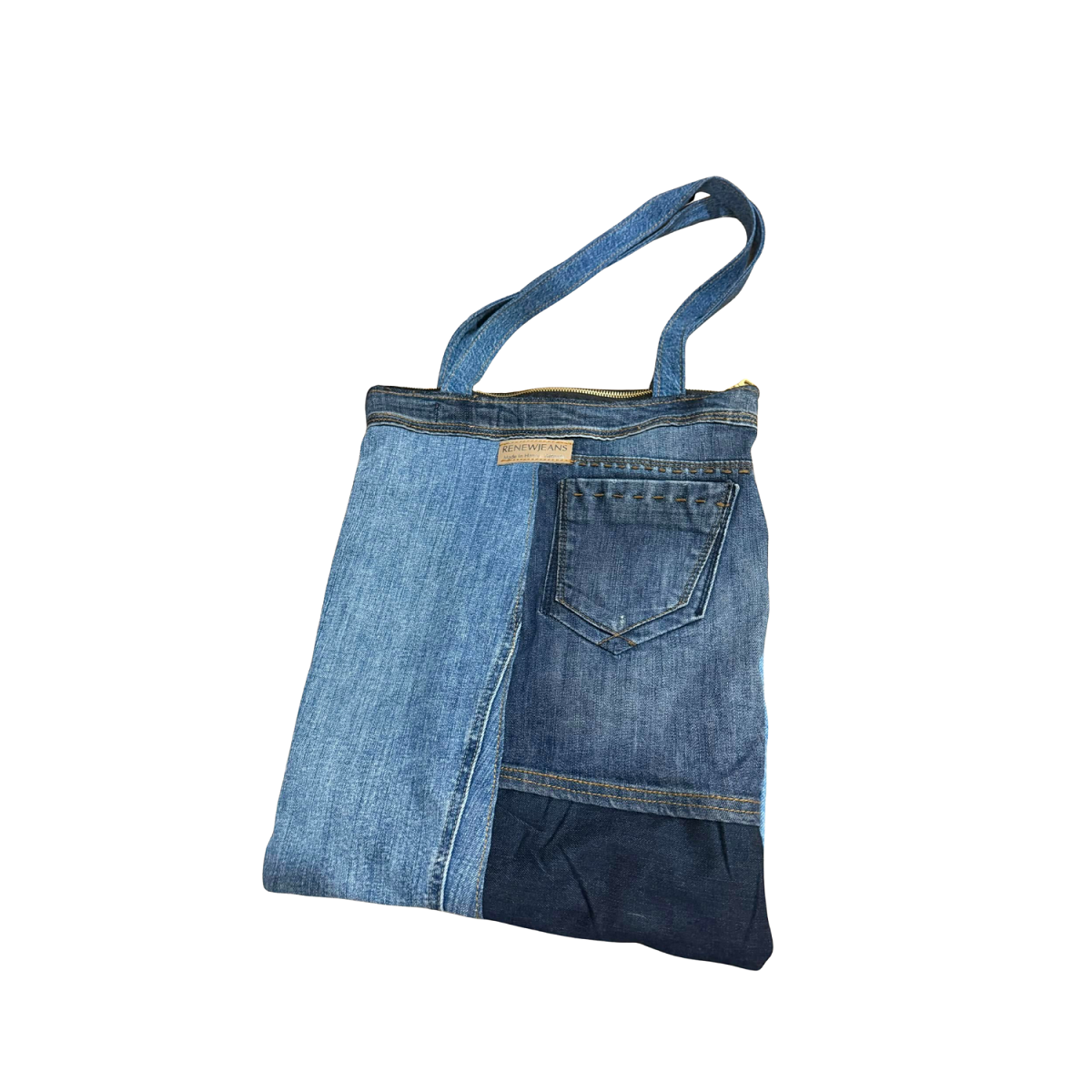 Handmade Upcycled Denim Soft Tote Bag