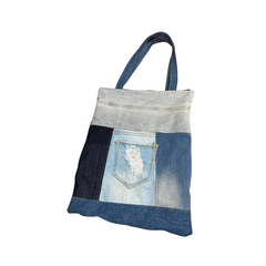 Handmade Upcycled Denim Soft Tote Bag