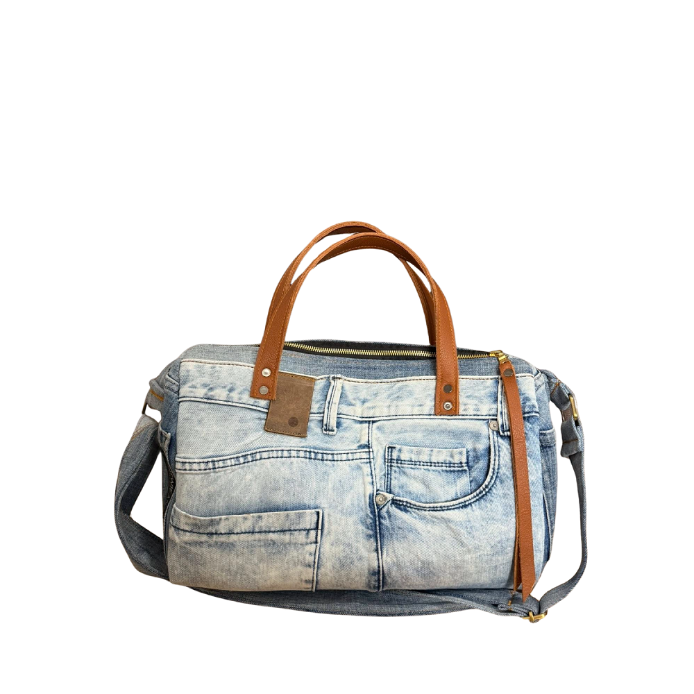 Handmade Upcycled Denim Travel Bag