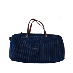 Handmade Upcycled Denim Travel Duffle Bag