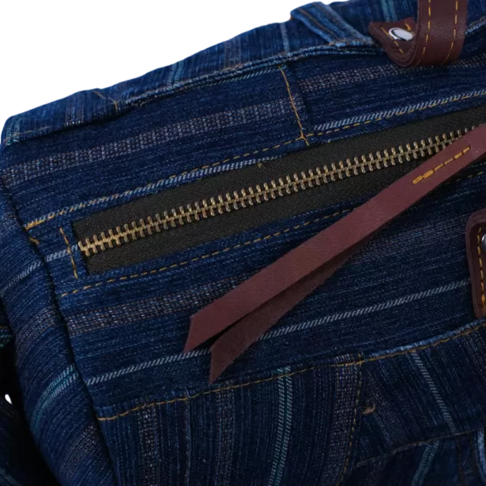 Handmade Upcycled Denim Travel Duffle Bag