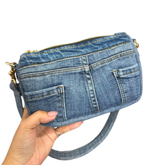 Handmade Upcycled Denim Underarm Bag 2