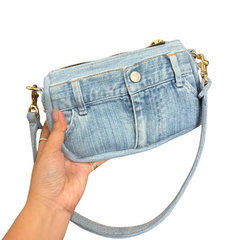 Handmade Upcycled Denim Underarm Bag 2