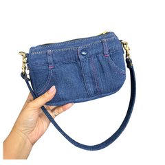 Handmade Upcycled Denim Underarm Bag 1