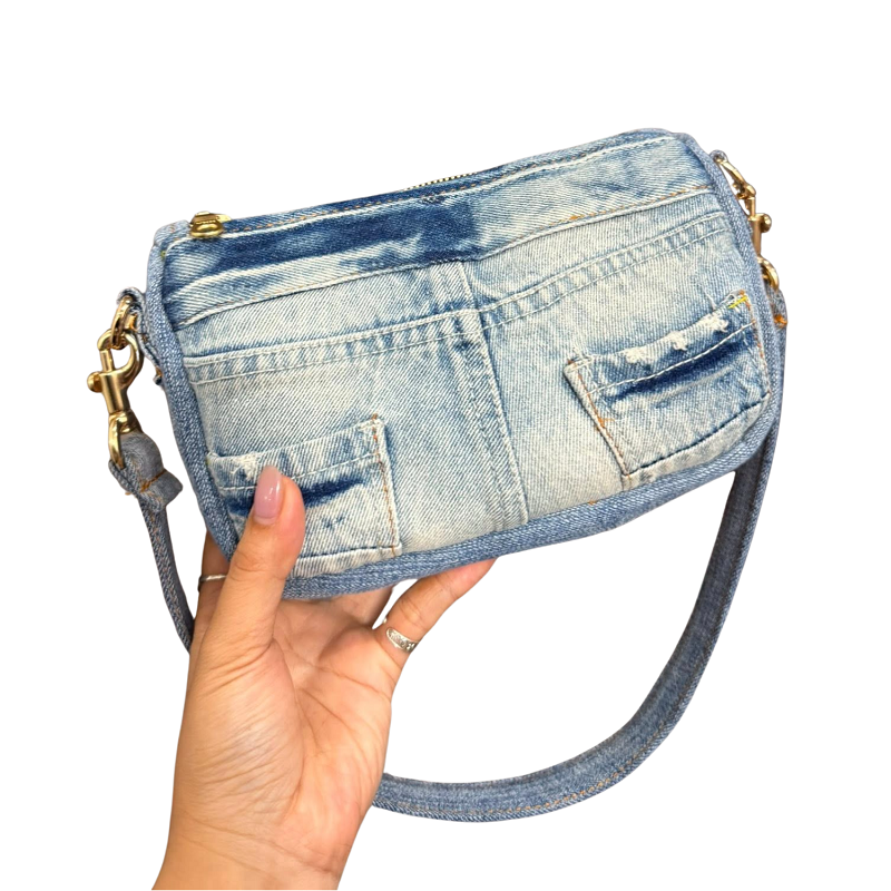 Handmade Upcycled Denim Underarm Bag 1