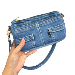 Handmade Upcycled Denim Underarm Bag 1