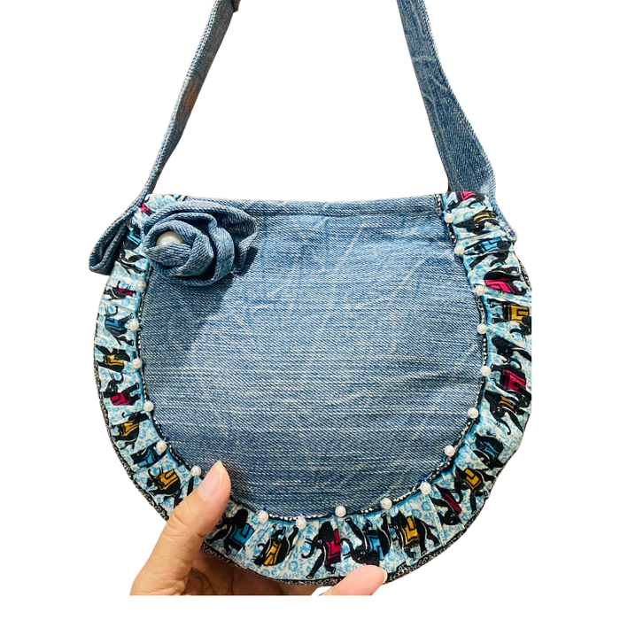 Handmade Upcycled Denim Underarm Bag