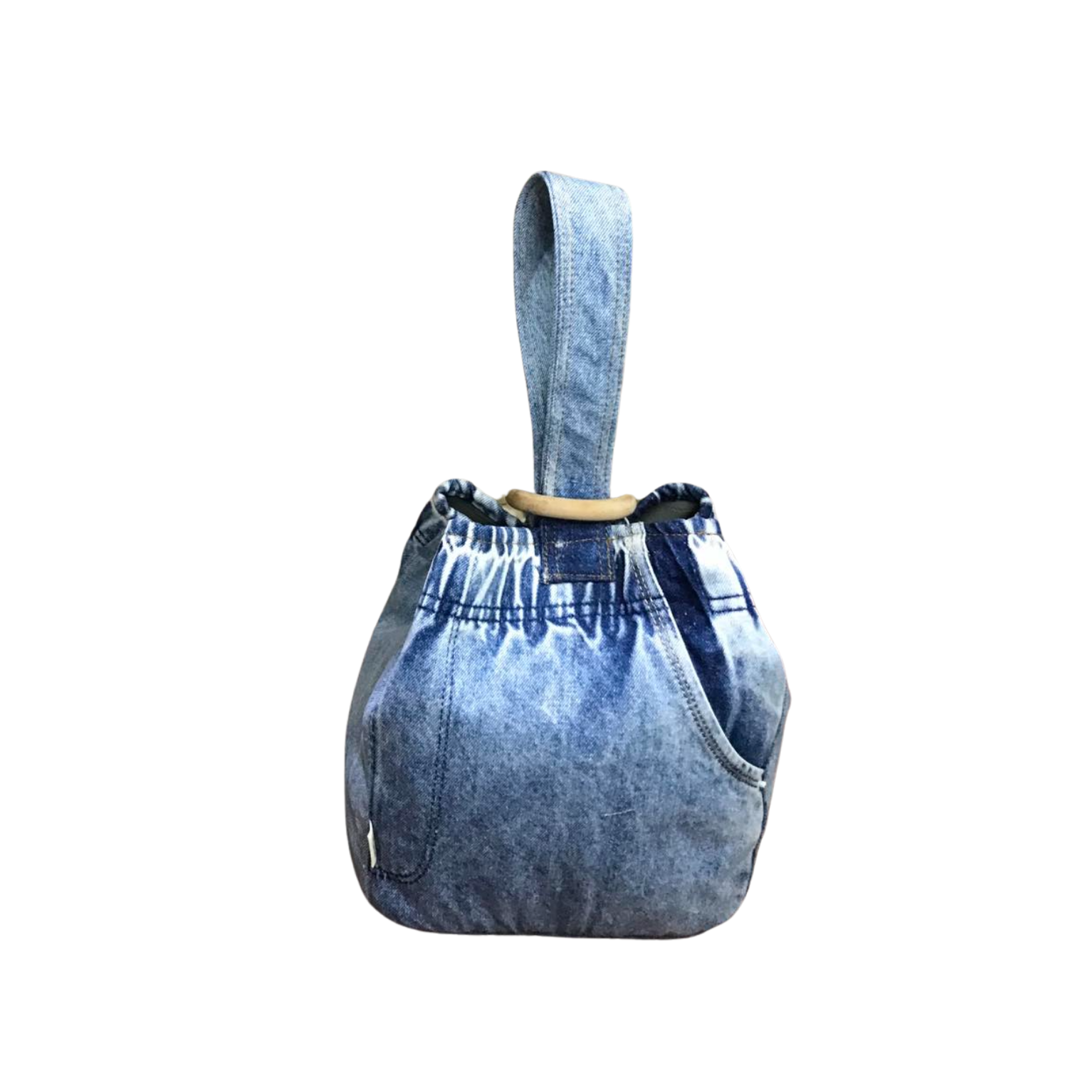 Handmade Upcycled Denim  Bucket Bag 2