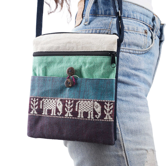 Hand-woven Brocade Crossbody Bag