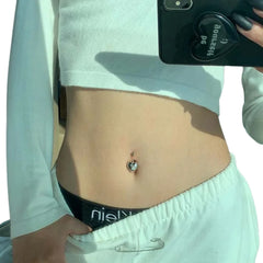 Heart-shaped Belly Button Piercing For Women Handcrafted 925 Sterling Silver