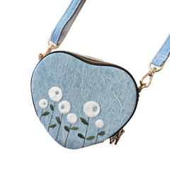 Handmade Upcycled Denim Heart Bag