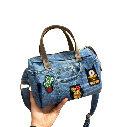 Handmade Upcycled Denim Crossbody Bag