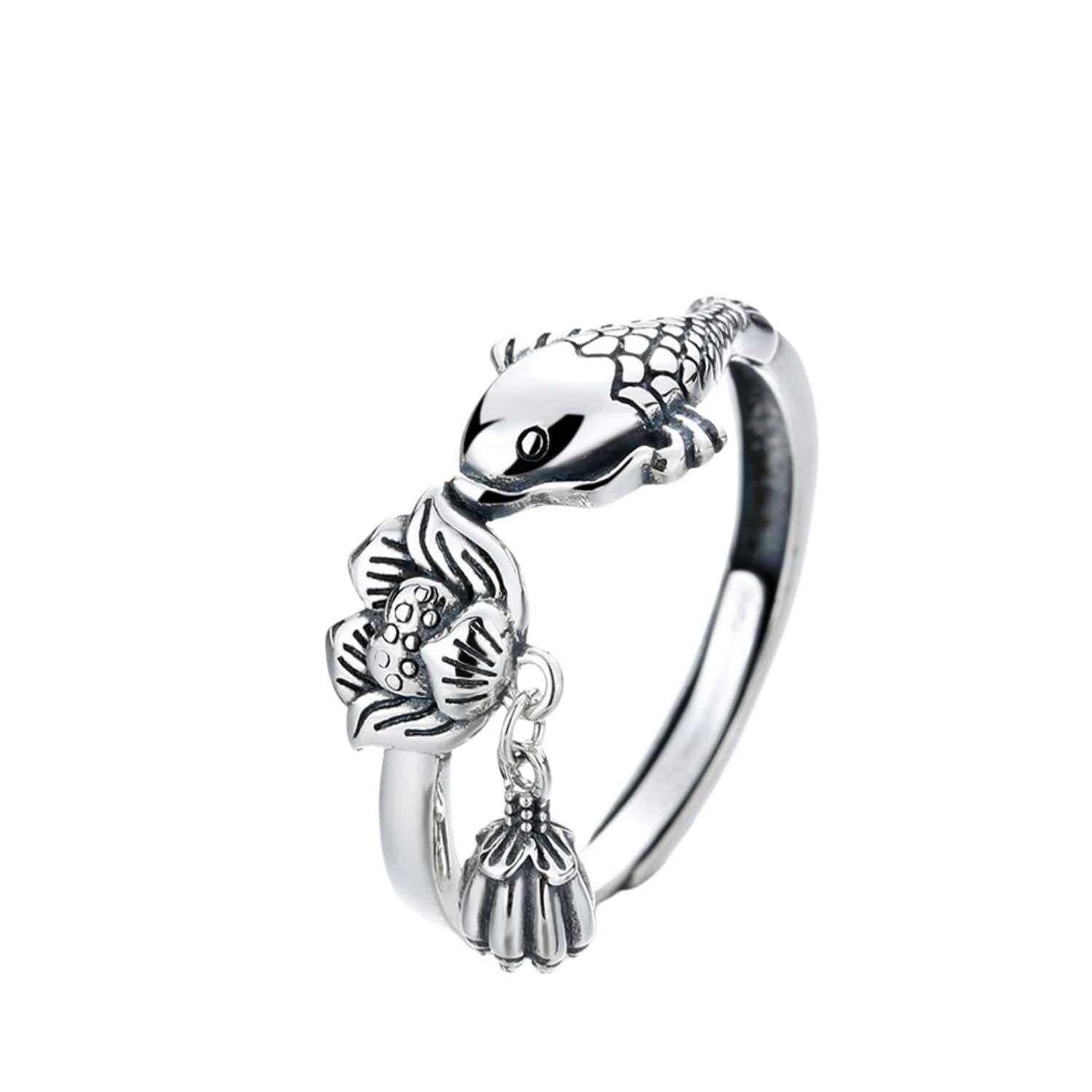 Koi Fish Ring for Women Handcrafted 925 Sterling Silver