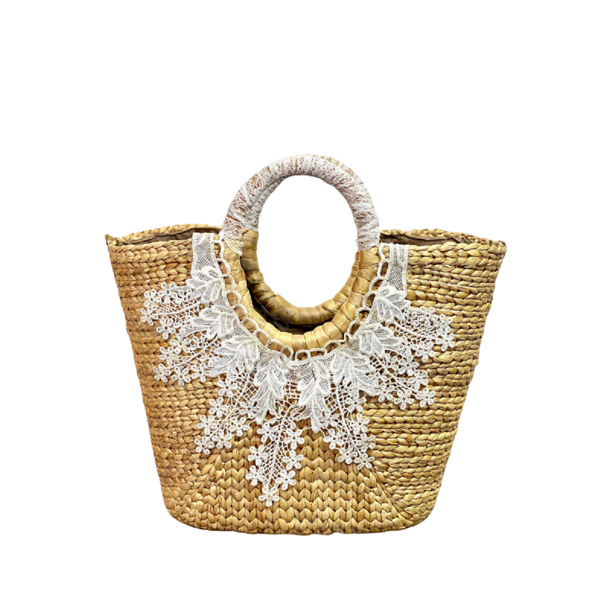 Lace Water Hyacinth Bag
