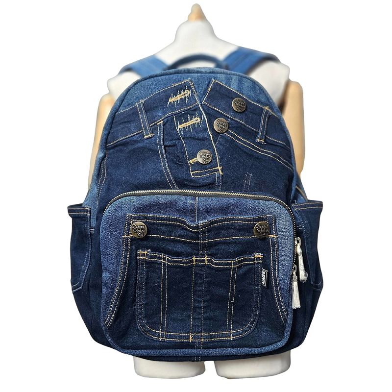 Handmade Upcycled Denim Laptop Backpack