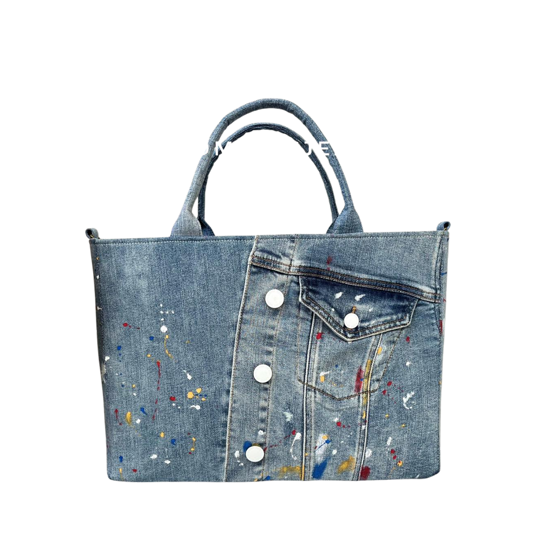 Handmade Upcycled Denim Laptop Tote Bag