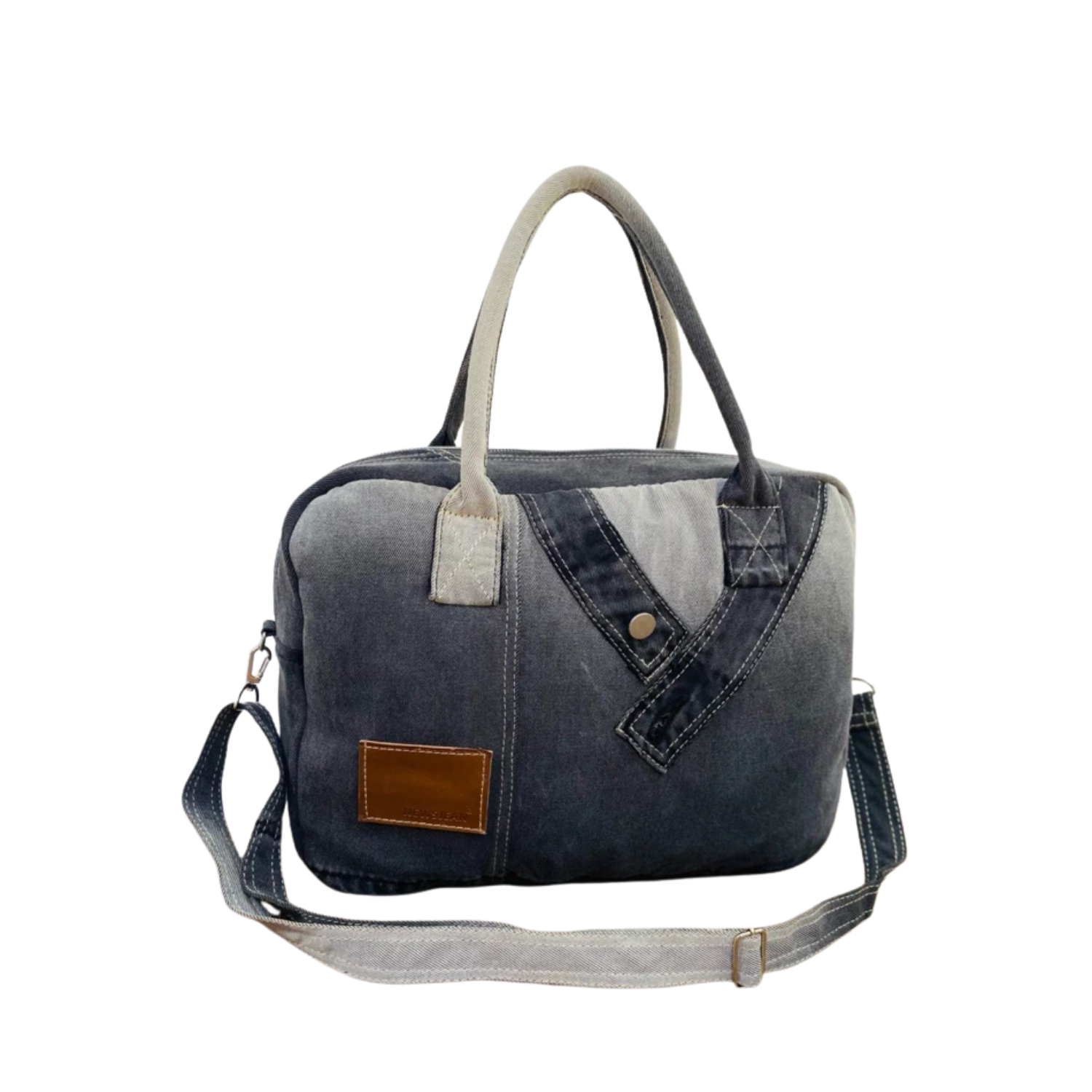 Handmade Upcycled Denim Laptop Tote Bag