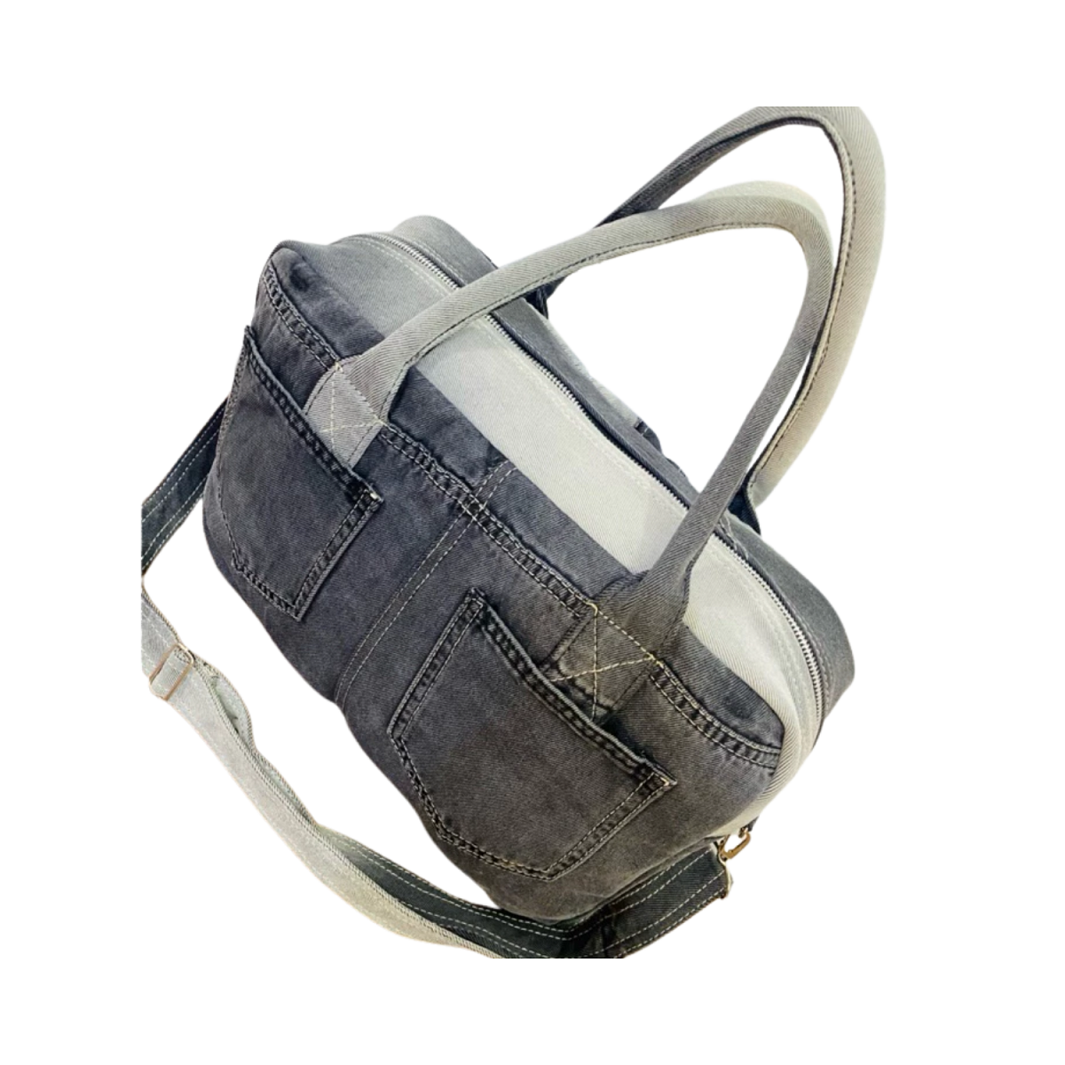 Handmade Upcycled Denim Laptop Tote Bag