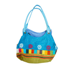 Large Hand-Woven Brocade Handbag