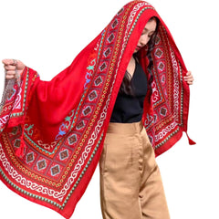 Large Hand-Woven Brocade Scarf