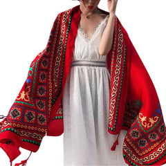 Large Hand-Woven Brocade Scarf