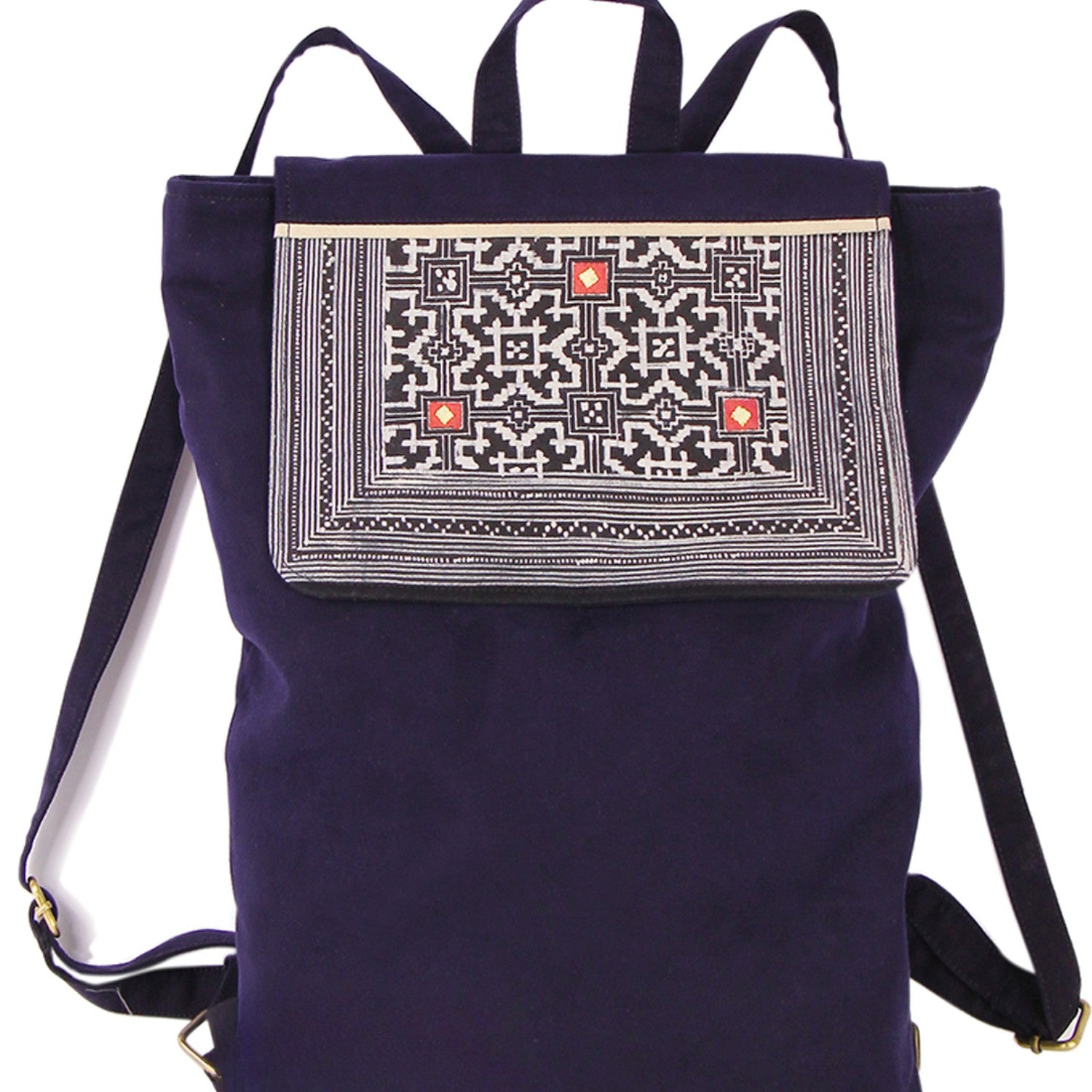 Large Hand-woven Brocade Backpack