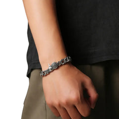 Large Men's Bracelet Handcrafted 925 Sterling Silver