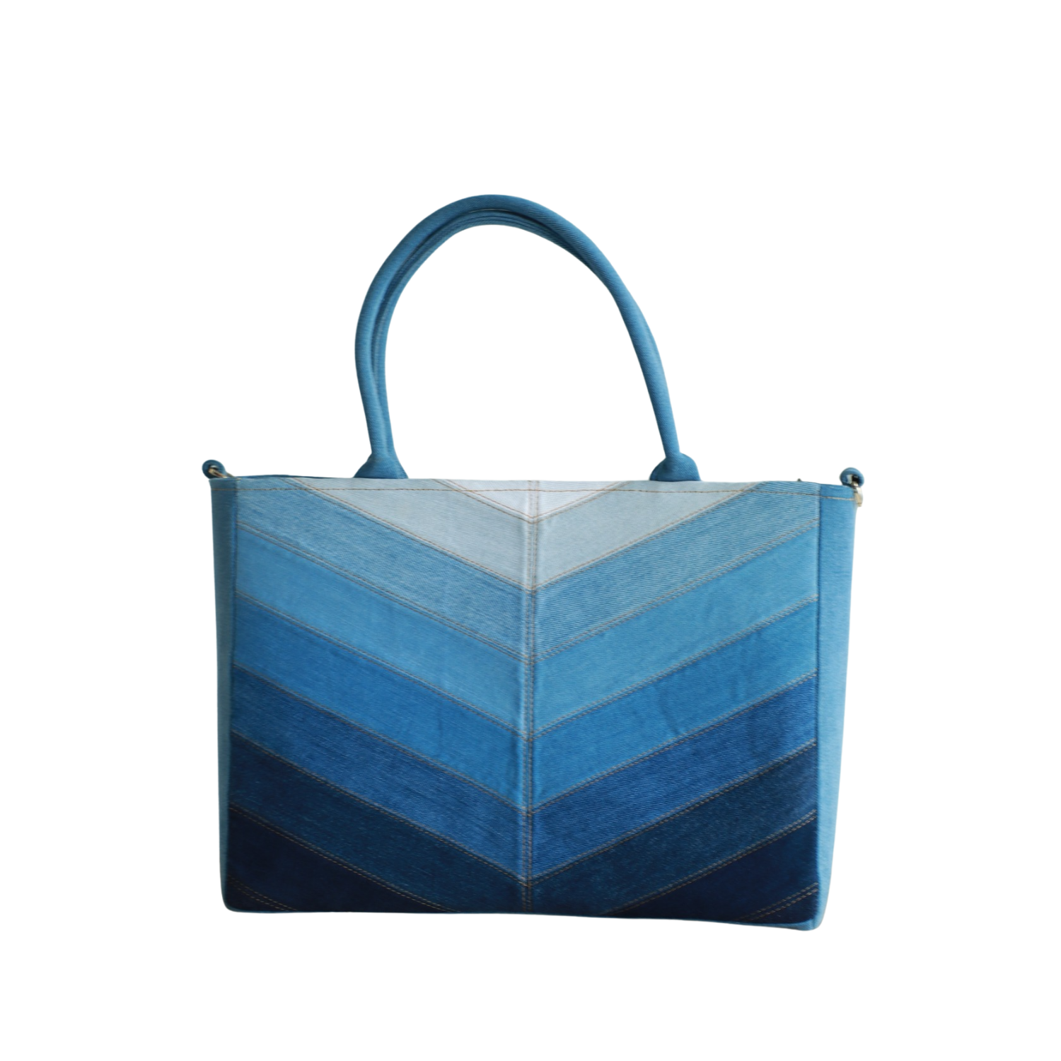 Handmade Upcycled Denim  Large Fashion Tote Bag 2