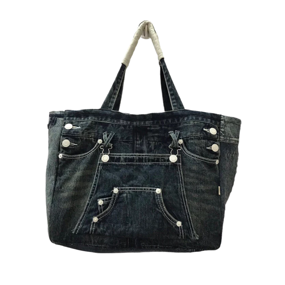 Handmade Upcycled Denim  Large Fashion Tote Bag