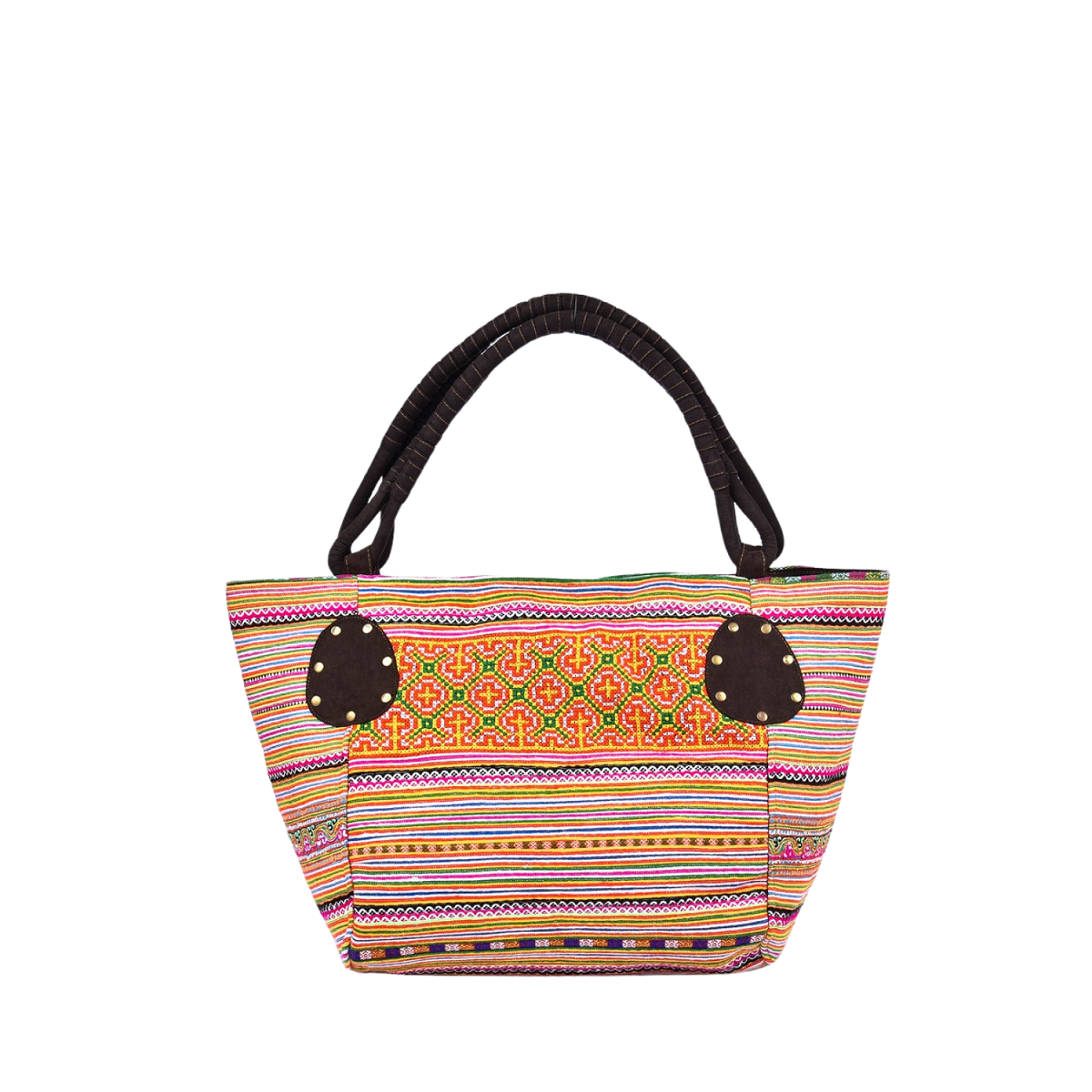 Large Hand-Woven Brocade Handbag