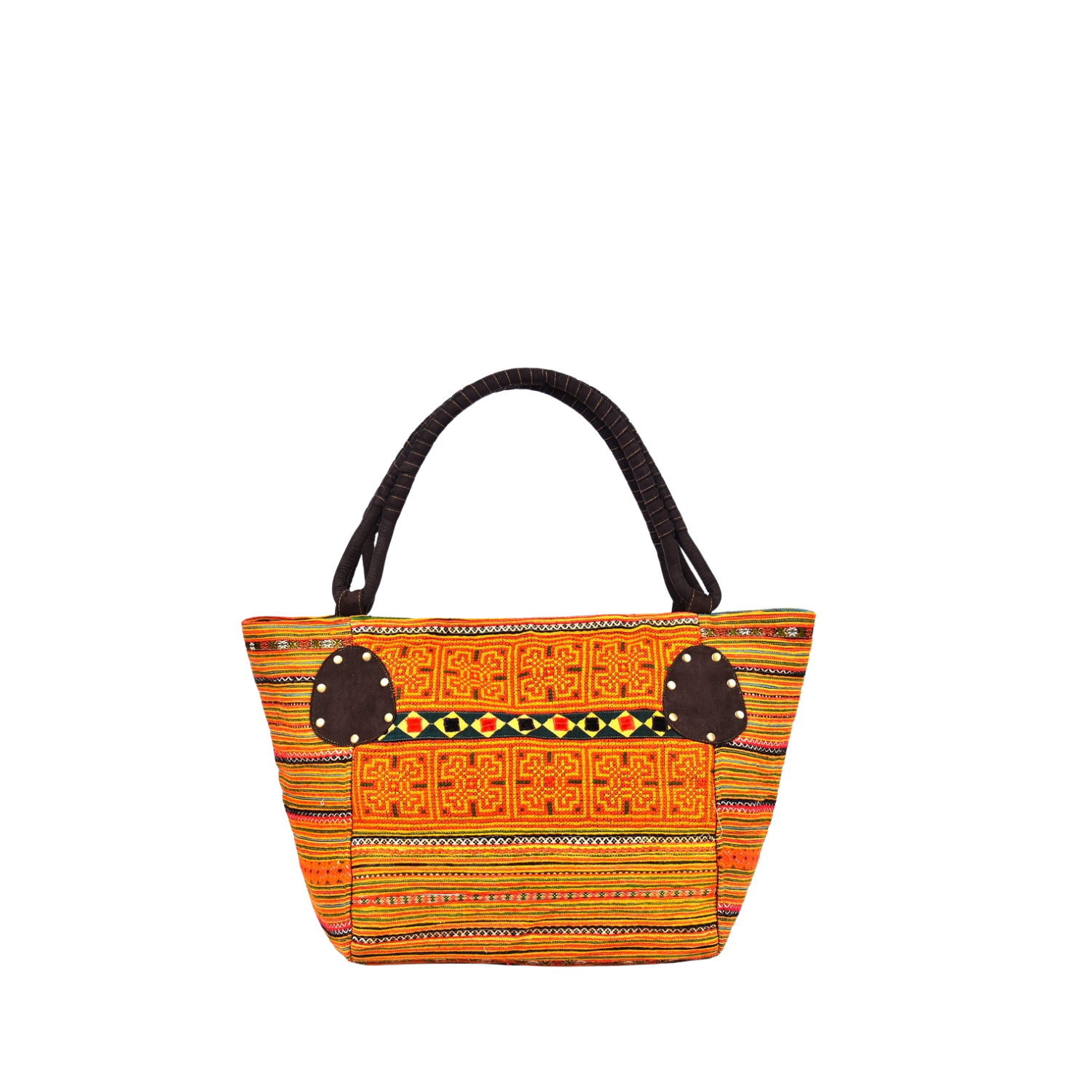 Large Hand-Woven Brocade Handbag