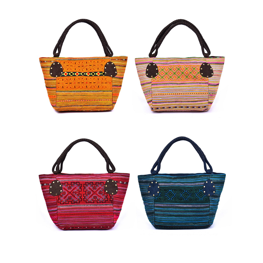 Large Hand-Woven Brocade Handbag