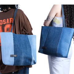 Handmade Upcycled Denim Large Tote Bag