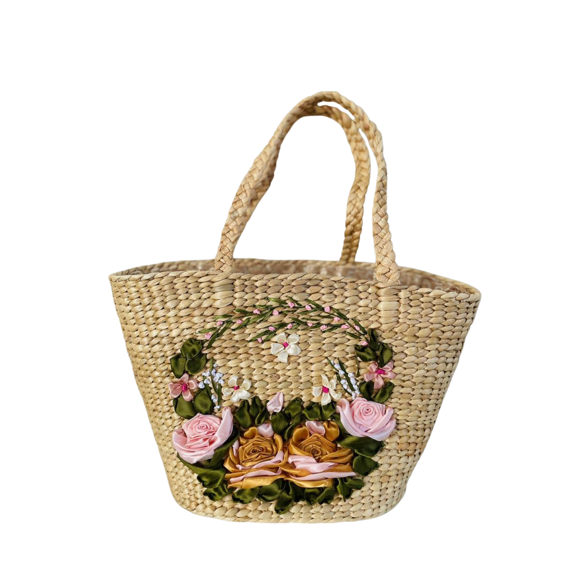 Large Two Strap Water Hyacinth Bag 1