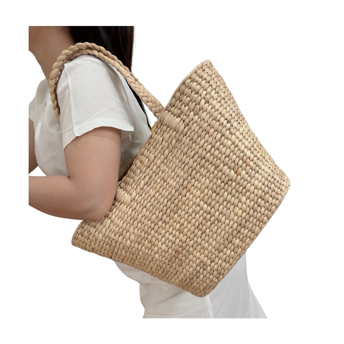 Large Two Strap Water Hyacinth Bag 1